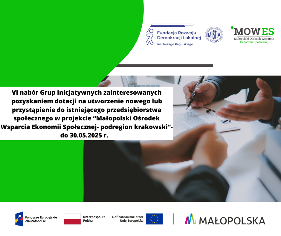 Zdjęcie artykułu Dotacje na utworzenie nowego lub przystąpienie do istniejącego przedsiębiorstwa społecznego